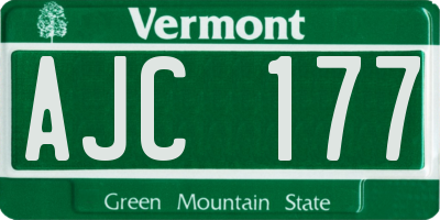 VT license plate AJC177