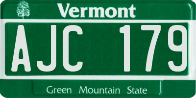 VT license plate AJC179