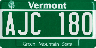 VT license plate AJC180