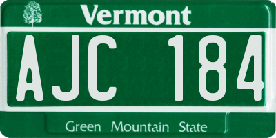 VT license plate AJC184