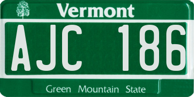 VT license plate AJC186