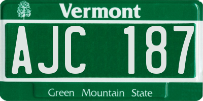 VT license plate AJC187