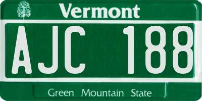VT license plate AJC188