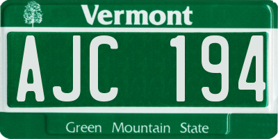 VT license plate AJC194