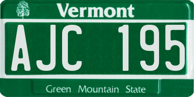 VT license plate AJC195