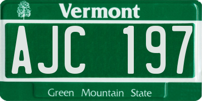 VT license plate AJC197