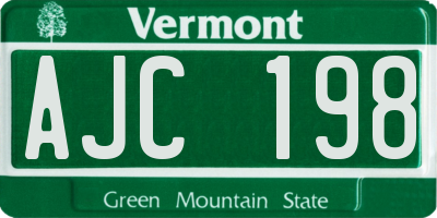 VT license plate AJC198