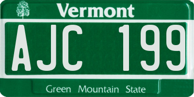VT license plate AJC199