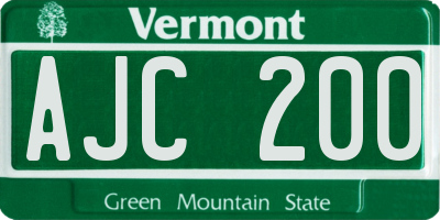 VT license plate AJC200