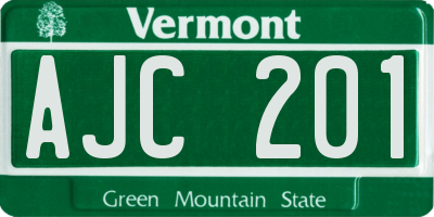 VT license plate AJC201