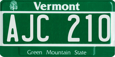 VT license plate AJC210