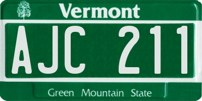 VT license plate AJC211