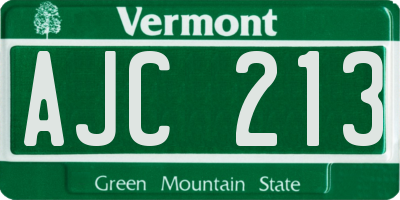 VT license plate AJC213