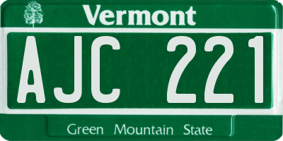VT license plate AJC221