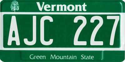 VT license plate AJC227