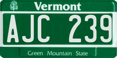 VT license plate AJC239