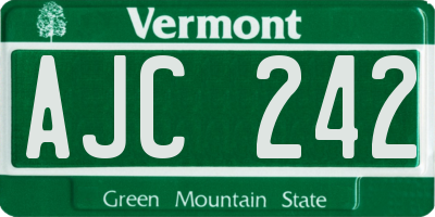 VT license plate AJC242