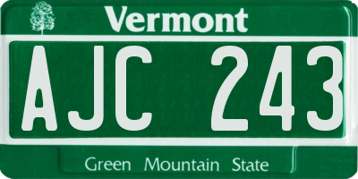 VT license plate AJC243