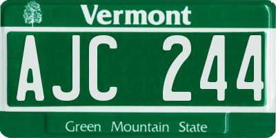VT license plate AJC244