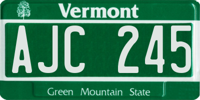 VT license plate AJC245