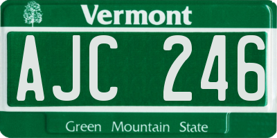 VT license plate AJC246