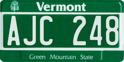 VT license plate AJC248