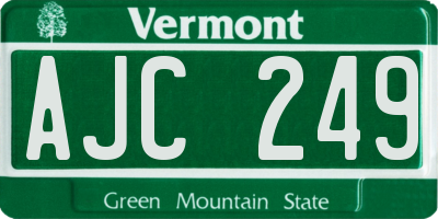 VT license plate AJC249