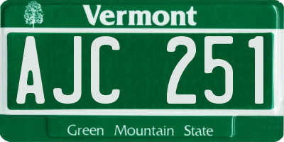 VT license plate AJC251