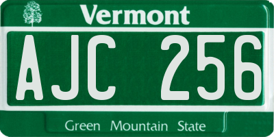 VT license plate AJC256