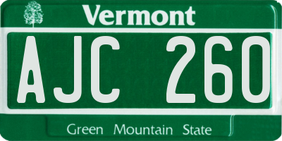 VT license plate AJC260