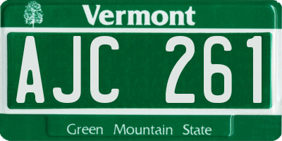 VT license plate AJC261
