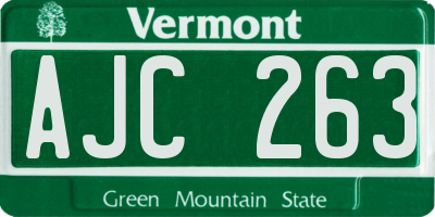VT license plate AJC263