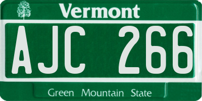 VT license plate AJC266