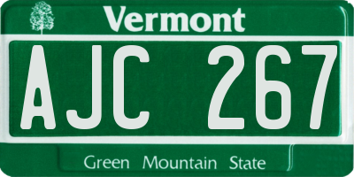 VT license plate AJC267