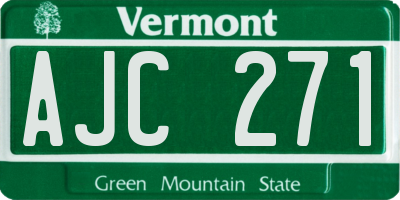 VT license plate AJC271