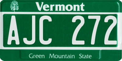 VT license plate AJC272