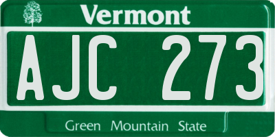 VT license plate AJC273