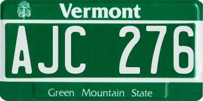 VT license plate AJC276