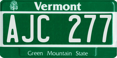 VT license plate AJC277
