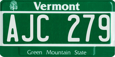 VT license plate AJC279