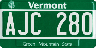 VT license plate AJC280