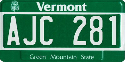 VT license plate AJC281