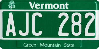 VT license plate AJC282