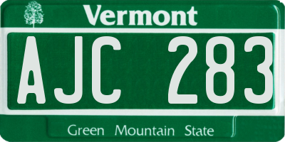 VT license plate AJC283