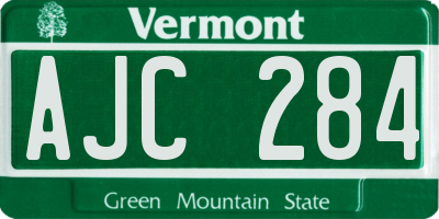 VT license plate AJC284