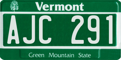 VT license plate AJC291