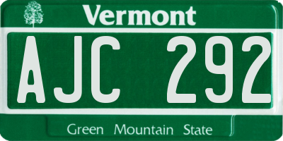 VT license plate AJC292