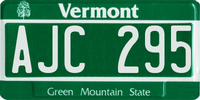 VT license plate AJC295