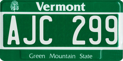 VT license plate AJC299