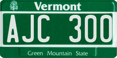 VT license plate AJC300